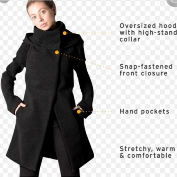 Betabrand by Melissa Fleis All-Day Mock Neck Hooded Stretch Coat Size Medium - Picture 11 of 11